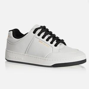 Saint Laurent SL/61 Lace Up Women's Leather White Sneakers Size US 9.5 NWT